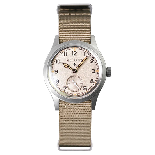 Custom logo watch Baltany S2025 D12 Retro Military Watch 36mm Swiss Luminous 10ATM Seagull  ST1701 Mechanical Watch