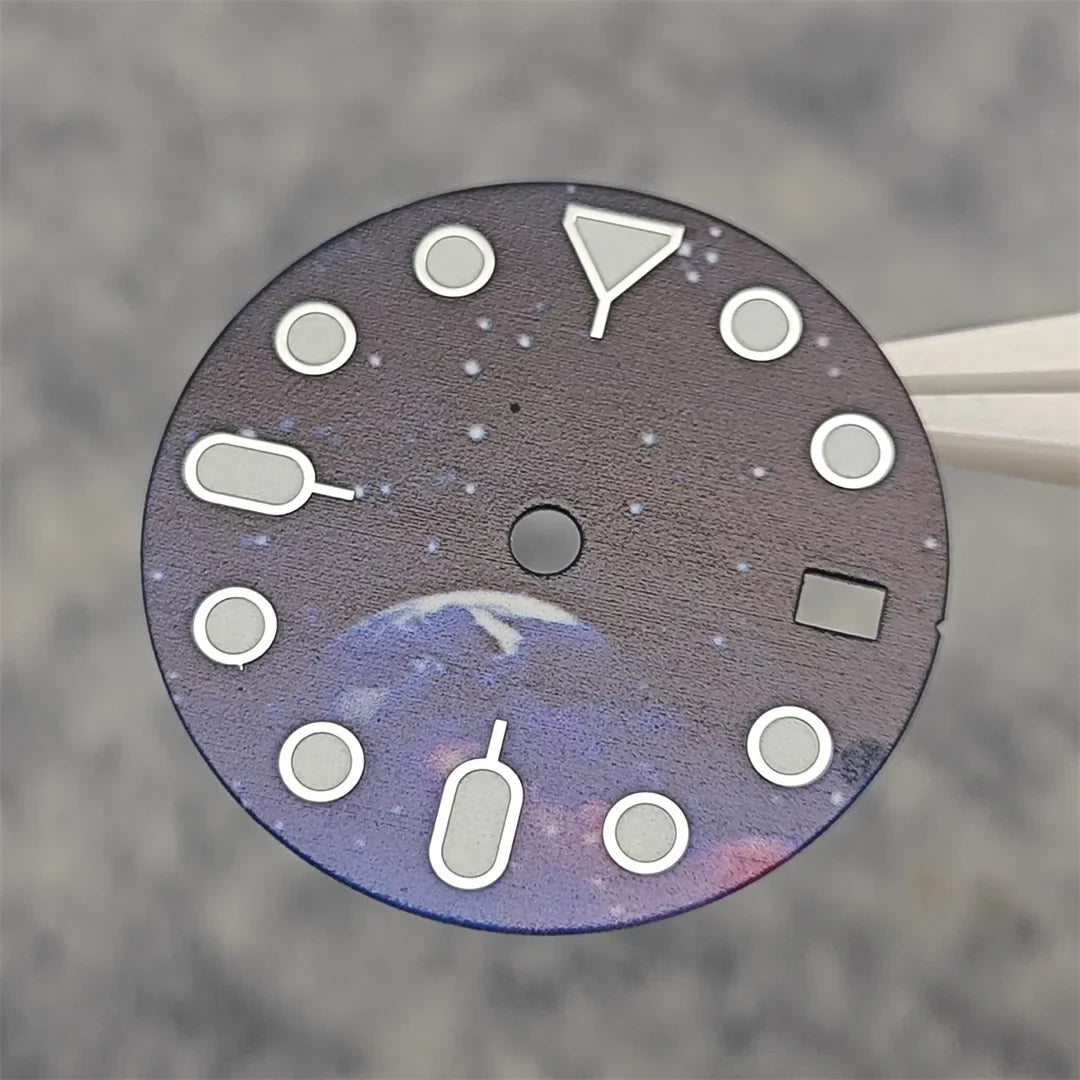 NH35 Watch dial starry sky lunar star Watch faces with Green Luminous Conversion Watch Accessories for NH35 / NH34 Movement
