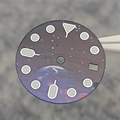 NH35 Watch dial starry sky lunar star Watch faces with Green Luminous Conversion Watch Accessories for NH35 / NH34 Movement