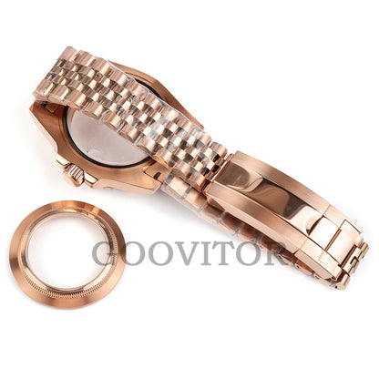 NH35 Watch Case 40mm For GMT YACHT-MASTER Seiko NH34/NH35/NH36/NH38 Movement Rose Gold Jubilee Bracelet Submariner NH35 Case