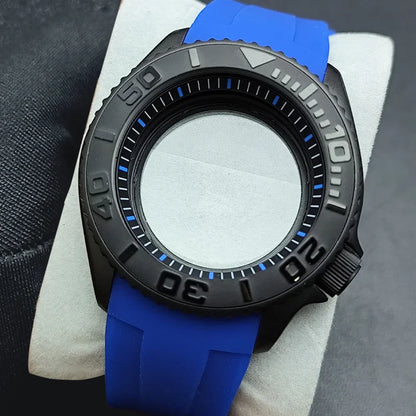 NH35 Case 42mm High-quality Yacht Master Steel Black Case NH35 NH36 Movement Case Watch Accessories Sapphire Glass 22mm Band