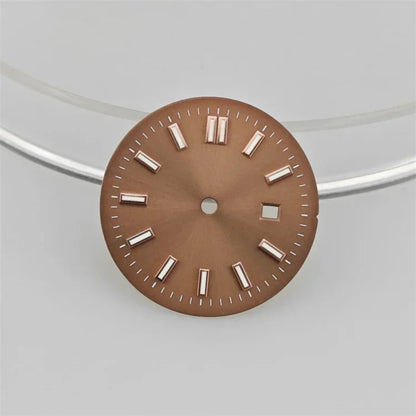 24.5MM Watch Dial Green Luminous Logbook Faces Women's Mechanical Watch Accessories for NH05 /NH06 Movement for 31mm Case