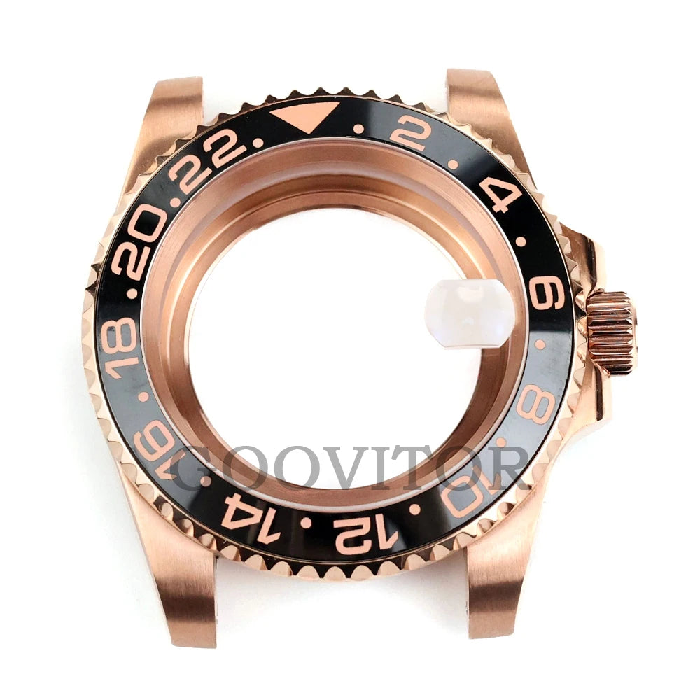 NH35 Watch Case 40mm For GMT YACHT-MASTER Seiko NH34/NH35/NH36/NH38 Movement Rose Gold Jubilee Bracelet Submariner NH35 Case
