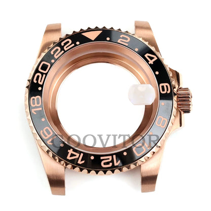 NH35 Watch Case 40mm For GMT YACHT-MASTER Seiko NH34/NH35/NH36/NH38 Movement Rose Gold Jubilee Bracelet Submariner NH35 Case