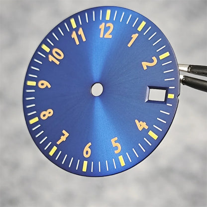 28.5MM Watch Dial NH35 Digital Dial Green Luminous Watch Faces Watch Modification Accessories for NH35/ NH36/ 4R/ 7S Movement