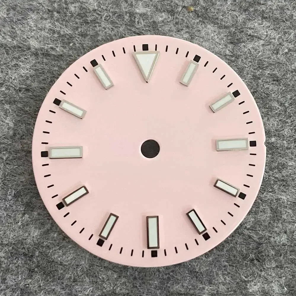 29mm Watch Dial with Green Luminous Colourful No Calendar Window Watch Faces for NH35/ ETA 2836/Japan 8215/Mingzhu 2813 Movement