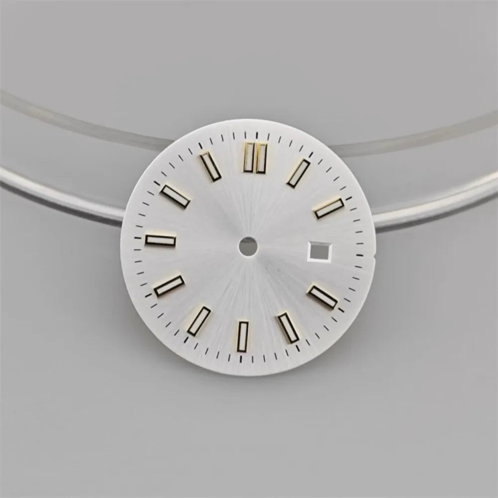 24.5MM Watch Dial Green Luminous Logbook Faces Women's Mechanical Watch Accessories for NH05 /NH06 Movement for 31mm Case