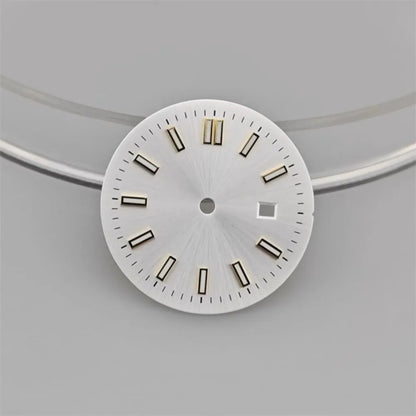 24.5MM Watch Dial Green Luminous Logbook Faces Women's Mechanical Watch Accessories for NH05 /NH06 Movement for 31mm Case