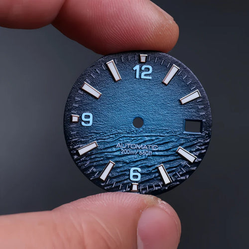 wave dial New Style Sea High Quality 28.5mm Diving Watch 3 Or 3.8 Crown Dial Face With C3 Bgw9 Luminous For Seik Nh35 Movement Skx007 Mods