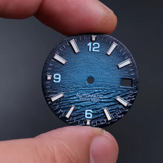 wave dial New Style Sea High Quality 28.5mm Diving Watch 3 Or 3.8 Crown Dial Face With C3 Bgw9 Luminous For Seik Nh35 Movement Skx007 Mods