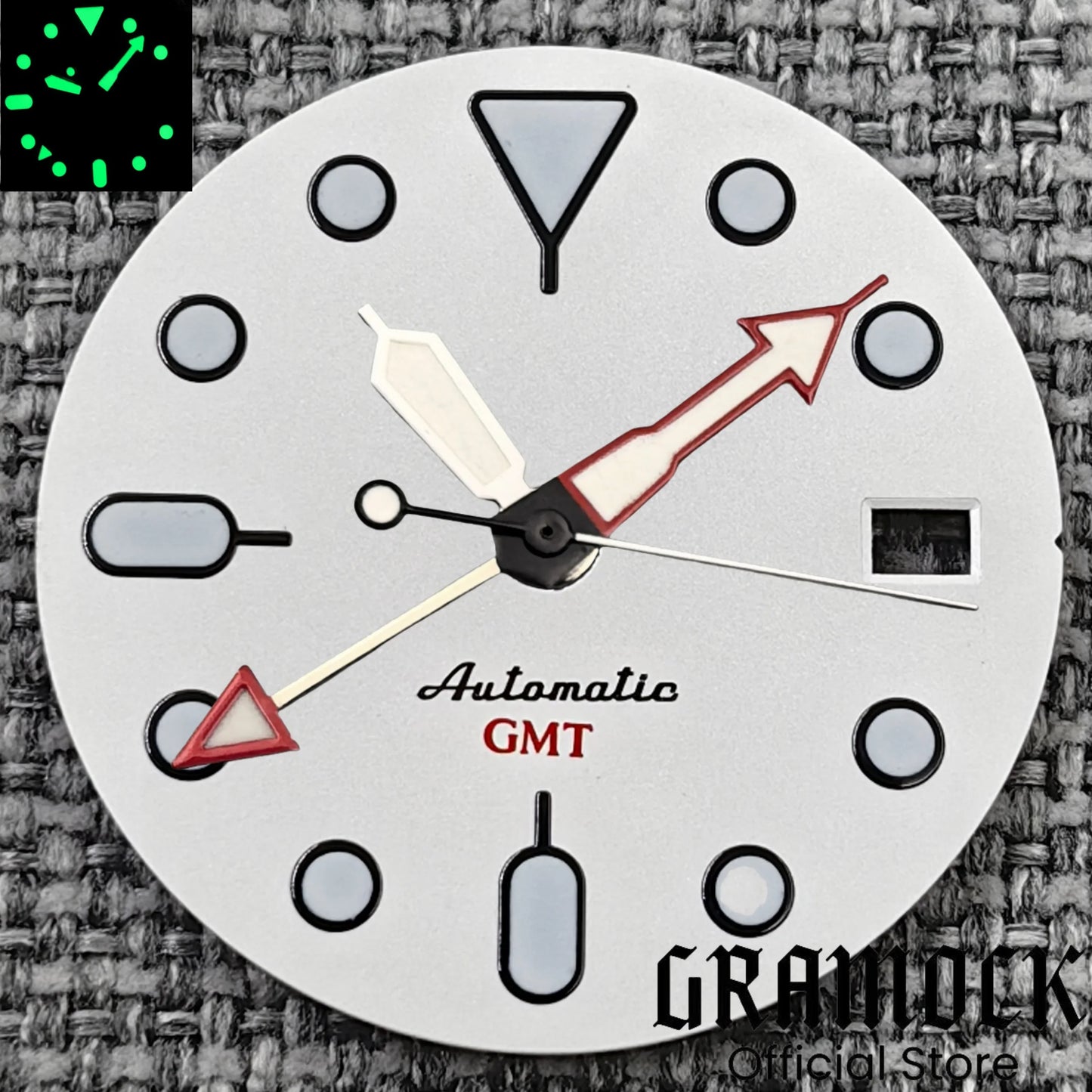 29mm Blue Red Black Orange GMT NH34 White Glossy Dial With Hands C3 Lume Fit NH34 Mechanical Watch Modified Accessories