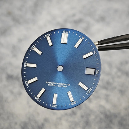 NH35 Watch Dial 28.5mm Log Modified Dial BGW9 Blue Green Luminous Watch Face Modified Watch Accessories for NH35 NH36 movements