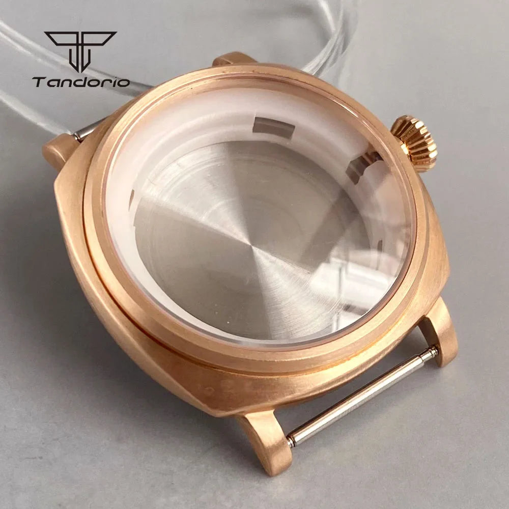 Radiomir Case Cusn8 Solid Bronze Square 42mm Automatic Watch Case Sapphire Fit NH35 NH36 NH34 ETA2824 PT5000 Men's Wristwatch Mod Accessories