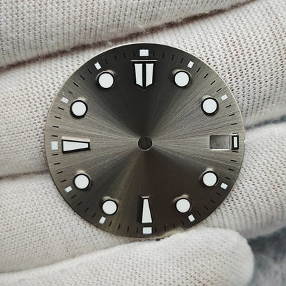 New 28.5mm Watch Dial BGW9/C3 Blue Green Luminous Watch Faces Sunray Dial Watch Accessories for NH35/NH36/4R/7S Movement