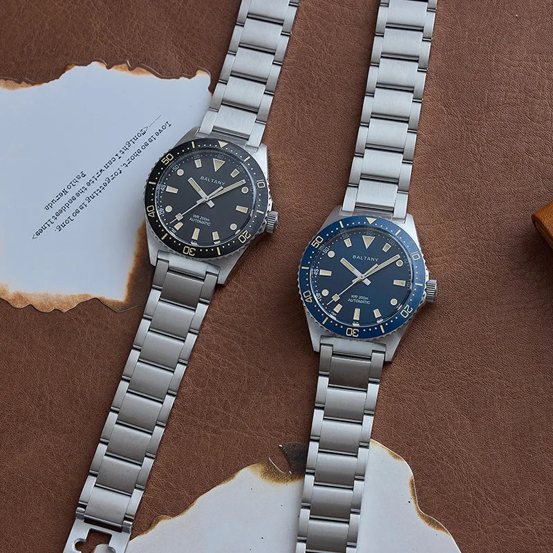 Baltany 39MM Retro Diver Watch Man S3080 Stainless Steel Bracelect NH38 Automatic Watches 200MWaterproof  Classic Sports Watches