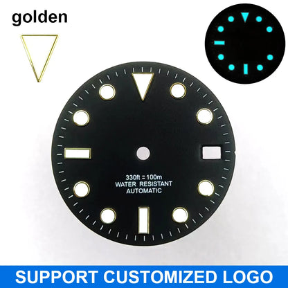 28.5mm diameter dial suitable for NH-34/35/36 movements GMT Luminous dial customization LOGO/name DIY dial watch parts