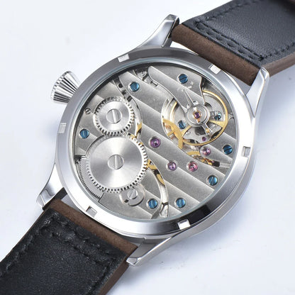 CORGEUT 6023D 44mm ST3600 hand winding Pilot Sub Second Sapphire Crystal 3ATM Glass Back luminous