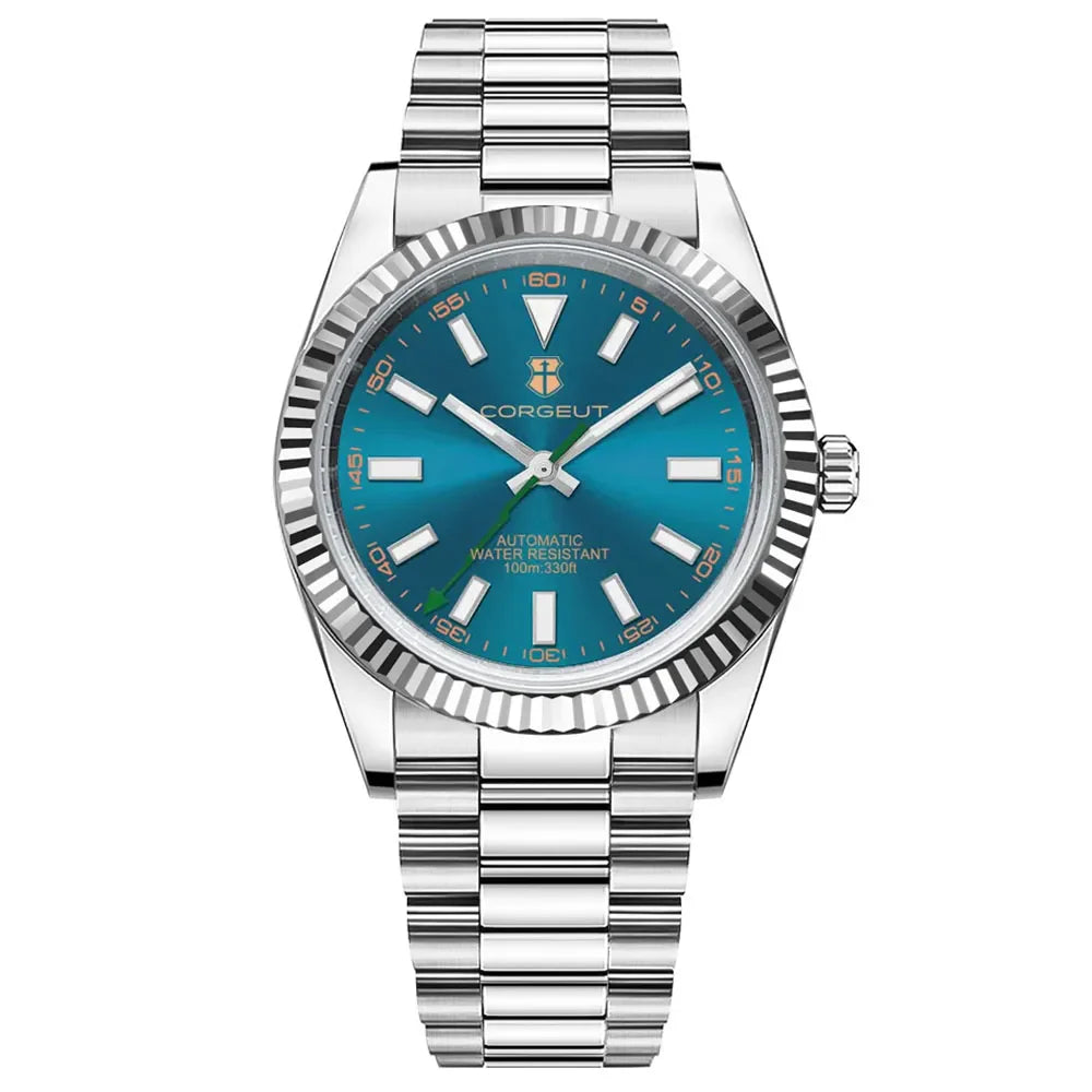 Corgeut watches CG2028 36mm/39mm NH35 Sapphire 100M glass back Diver Fluted Bezel