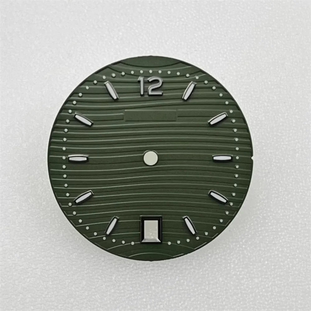 NH35 Dial PP Dial 30.5mm BGW9 Blue Luminous Watch Face for Parrot Watch Modification Accessories Fit NH35 NH36 Movement