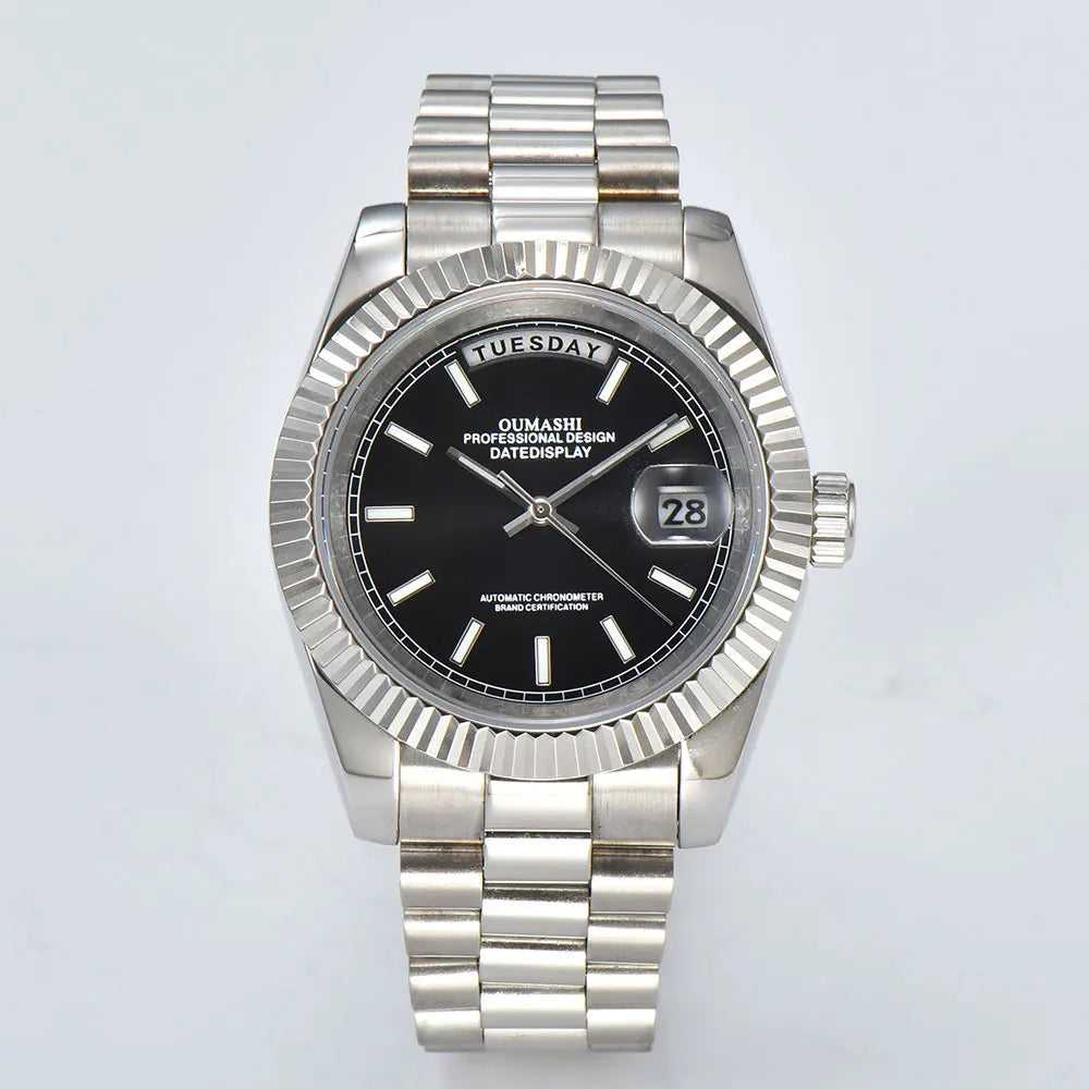 Day-Date Miyota 8285 automatic watches TDD001 Sapphire 10Bar 39MM custom watch