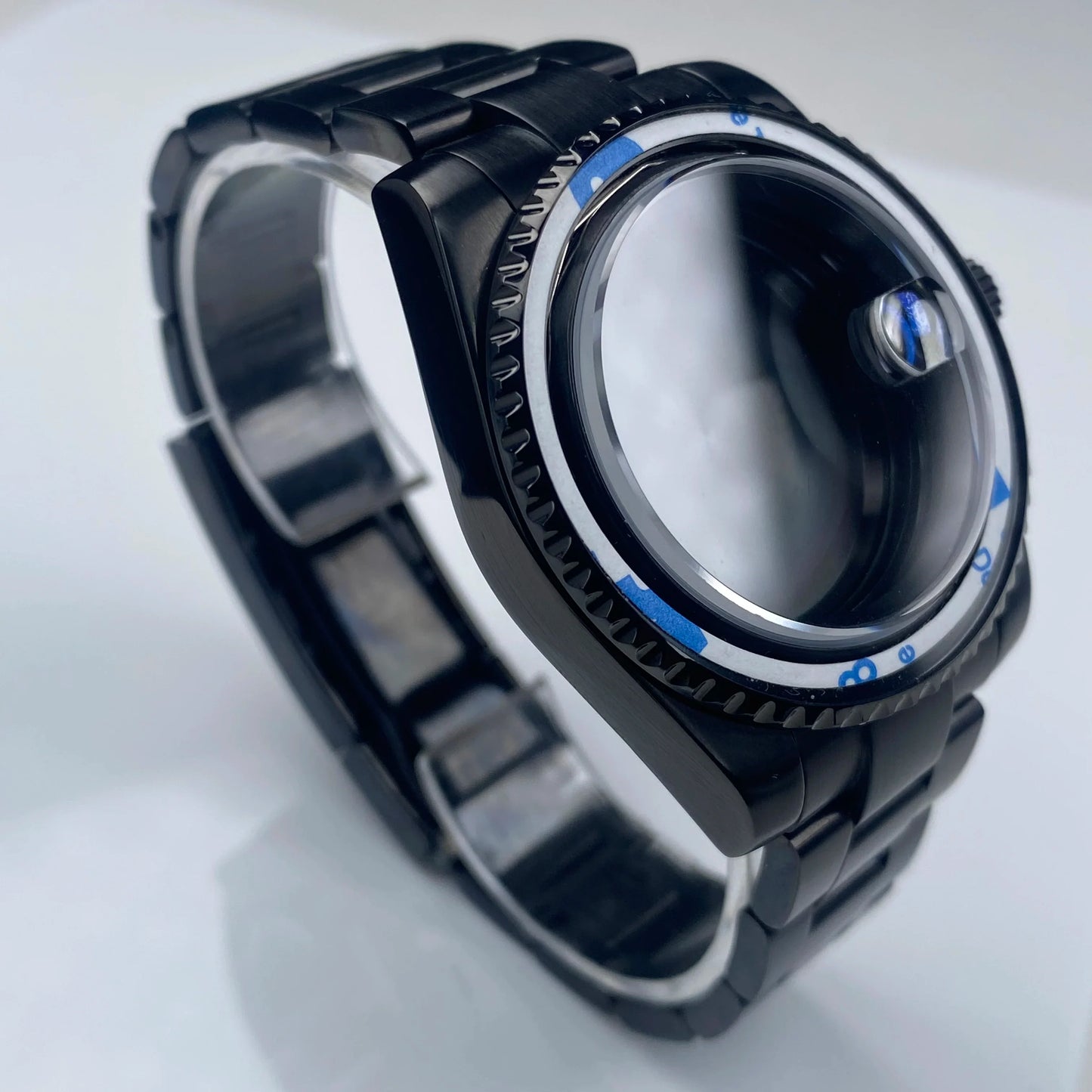 GMT/SUB NH35 watch case 40mm Black Stainless Steel High Quality Sapphire Glass Alloy/Ceramic Bezel case fit nh35 movement