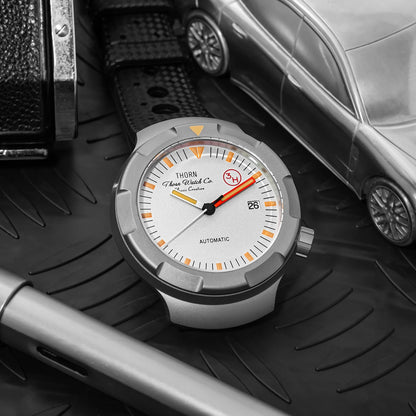 Thorn 42mm Men's Retro Titanium Diver Watch PT5000 Automatic Movement Rubber Strap C3 Luminous 20Bar Water Resistance