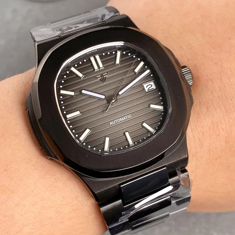 Tandorio Nautilus TD302P Black PVD Square 40mm NH35 Automatic  10ATM  Sapphire