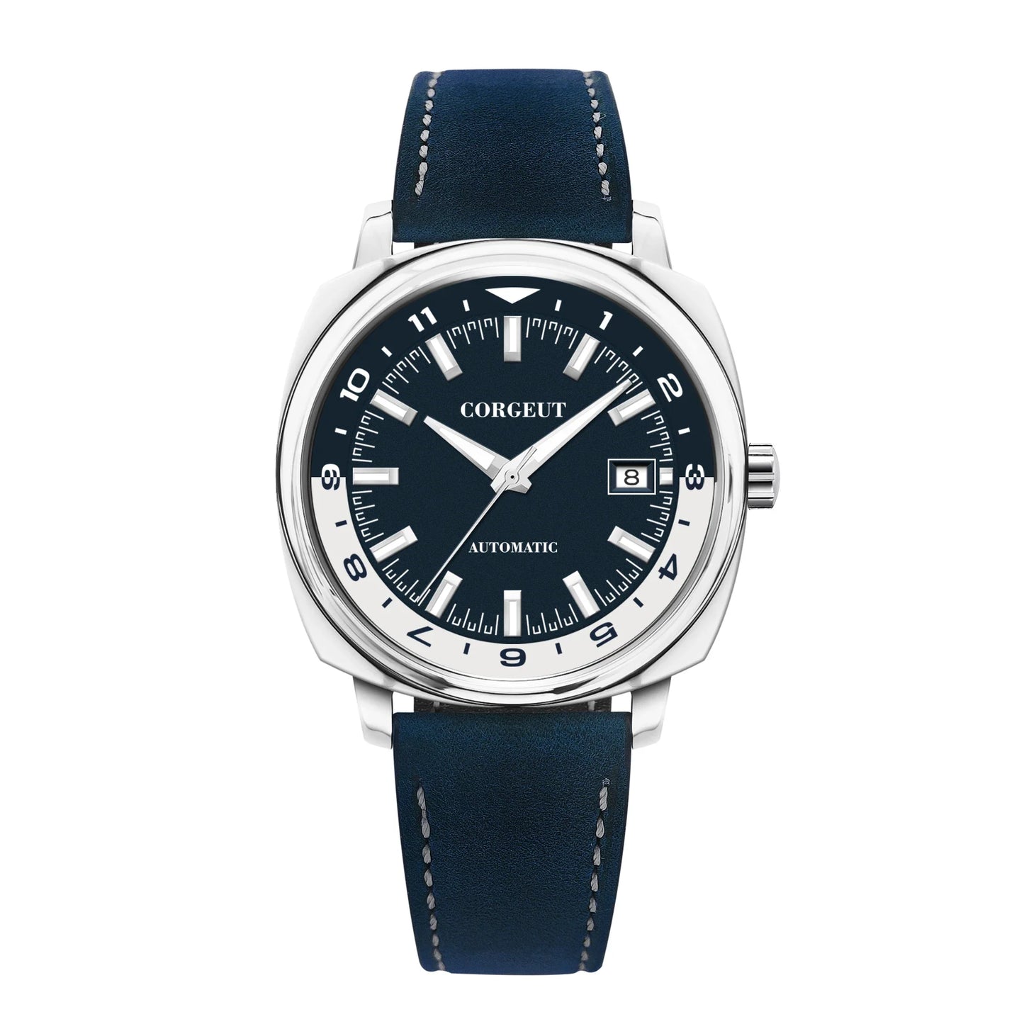 Corgeut 6018 glass back  42 MM NH35 Automatic Sapphire crystal 10ATM Dress watch