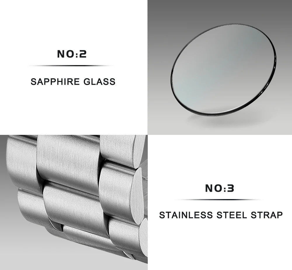 Cadisen C7063 Quartz Chronograph Watch Japan VD53 42MM AR Sapphire 5Bar