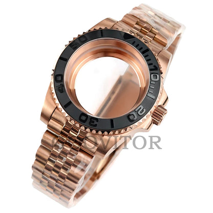 NH35 Watch Case 40mm For GMT YACHT-MASTER Seiko NH34/NH35/NH36/NH38 Movement Rose Gold Jubilee Bracelet Submariner NH35 Case