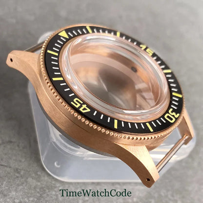 50 FATHOMS Real Bronze Watch Case Fit NH34 NH35 NH36 NH38 NH70 NH72 ETA2824 PT5000 SW200 Bow Sapphire Glass 20BAR Sandblast 40mm