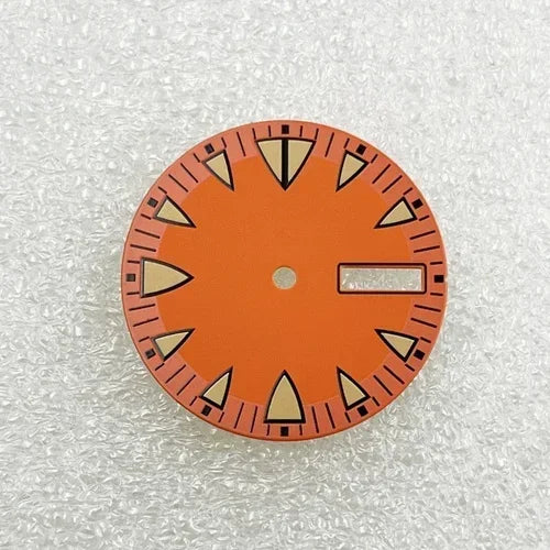 28.5mm Green Luminous NH36 Watch Dial Triangular Scale Dial Mechanical Watch Face for NH36A Movement Dive Watch Repair Parts