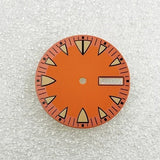 28.5mm Green Luminous NH36 Watch Dial Triangular Scale Dial Mechanical Watch Face for NH36A Movement Dive Watch Repair Parts