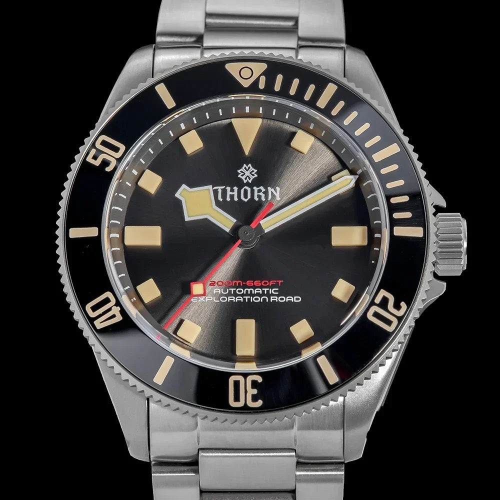 THORN SHY036 Titanium Sub Diver 39MM  Vintage PT5000  Automati Sapphire C3 Super Luminous 20bar