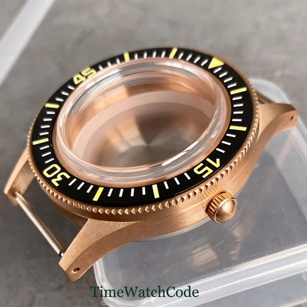 50 FATHOMS Real Bronze Watch Case Fit NH34 NH35 NH36 NH38 NH70 NH72 ETA2824 PT5000 SW200 Bow Sapphire Glass 20BAR Sandblast 40mm