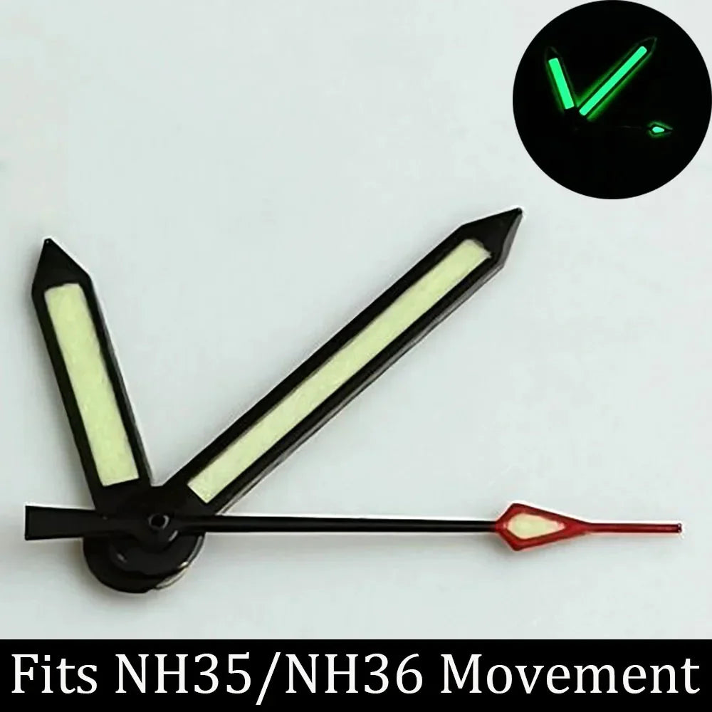 high-quality Watch accessories watch pointer NH series 35 NH36 hands green  luminous suitable for N H35/ NH36 movement