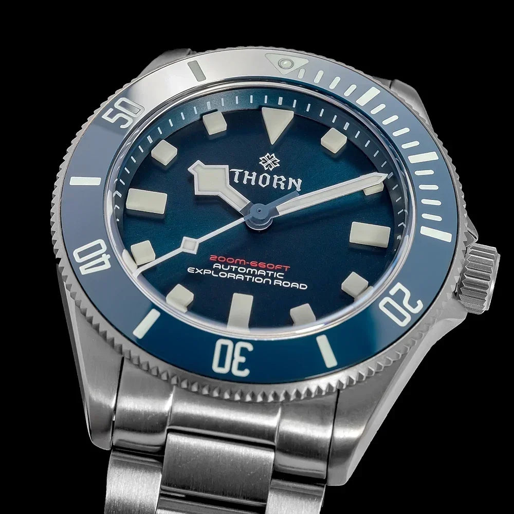THORN SHY036 Titanium Sub Diver 39MM  Vintage PT5000  Automati Sapphire C3 Super Luminous 20bar