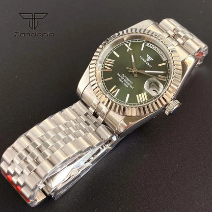Tandorio Day Date Watch TD139 Seiko NH36 39mm / 36mm Sunburst Sapphire 10Bar