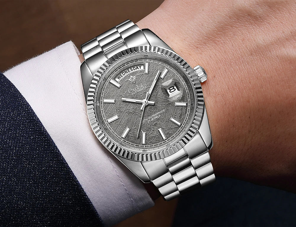 CADISEN C8215 DD40 Watches Day-Date AR Sapphir 10Bar MIYOTA 8285 Movt 40MM