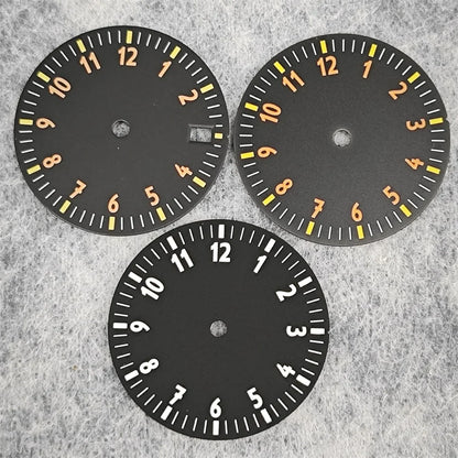 28.5MM Watch Dial NH35 Single Date / No Date Calendar Watch Faces Green Luminous Watch Accessories for NH35/ NH36/ 4R Movement