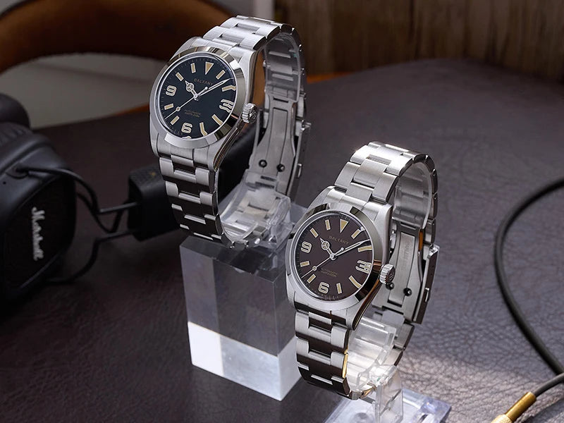 Baltany 36MM Explorer Watch Man S4056 NH38 Automatic Mechanical Watch  Waterproof 20Bar Stainless Steel Bracelet Retro Watches