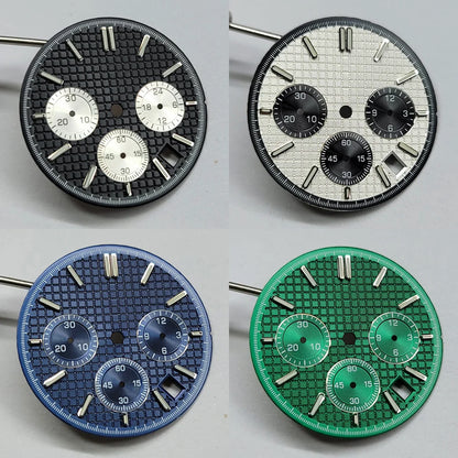 Modified VK63 Watch Dial 31.8mm Watch Faces Green Luminous Watch DIY Accessory for VK63 Movement