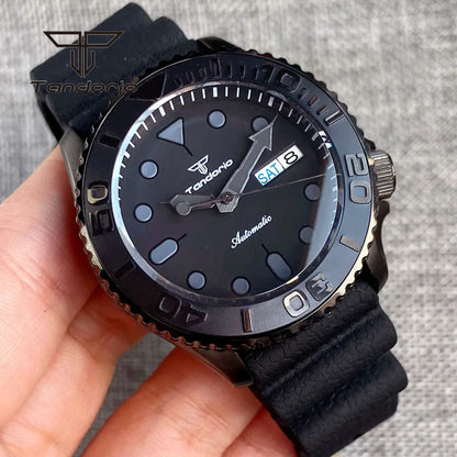 Tandorio TD269C Yacht Master Black Pvd  Domed Sapphire Skx007 Style NH36 20atm 120 Clicks 41MM