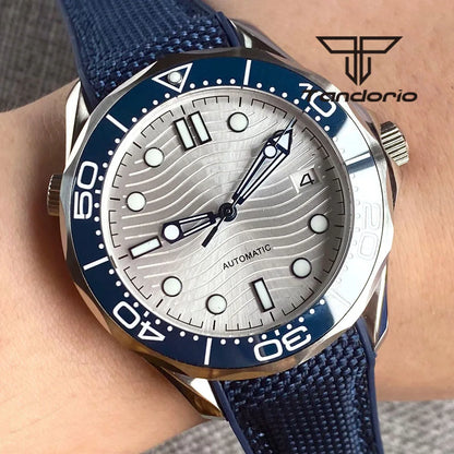 Tandorio 41mm NH35A PT5000 Diver Sapphire  Ceramic seamaster 5Bar TD221