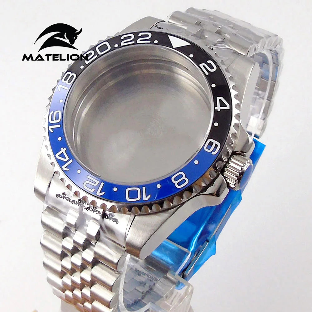 Matelion 200M Diving Case 40mm Fit NH35 NH36 NH34 GMT ETA 2824 PT5000 Watch Case Jubilee Bracelet Sapphire Glass Slide Buckle