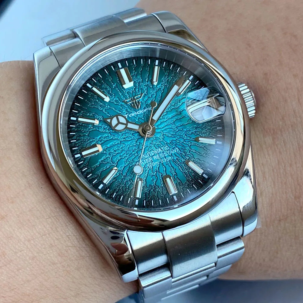 Explorer Watch Tandorio TD110T 36/39mm Teacup Pattern Date Luminous  Sapphire 10bar Dress