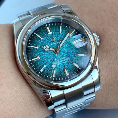 Explorer Watch Tandorio TD110T 36/39mm Teacup Pattern Date Luminous  Sapphire 10bar Dress