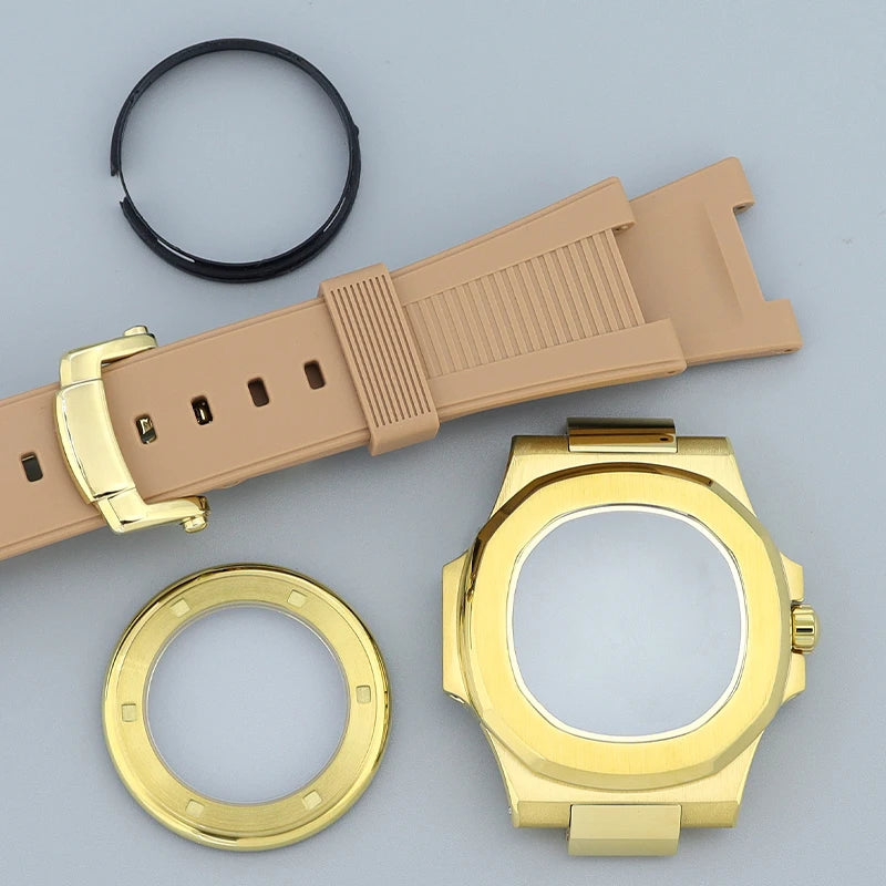 Silver/Black/Rose Gold 40mm Watch Cases Strap Parts Sapphire Glass For NH35 NH36 NH34 NH38 NH72 Movement 30.8mmDial Mod Nautilus