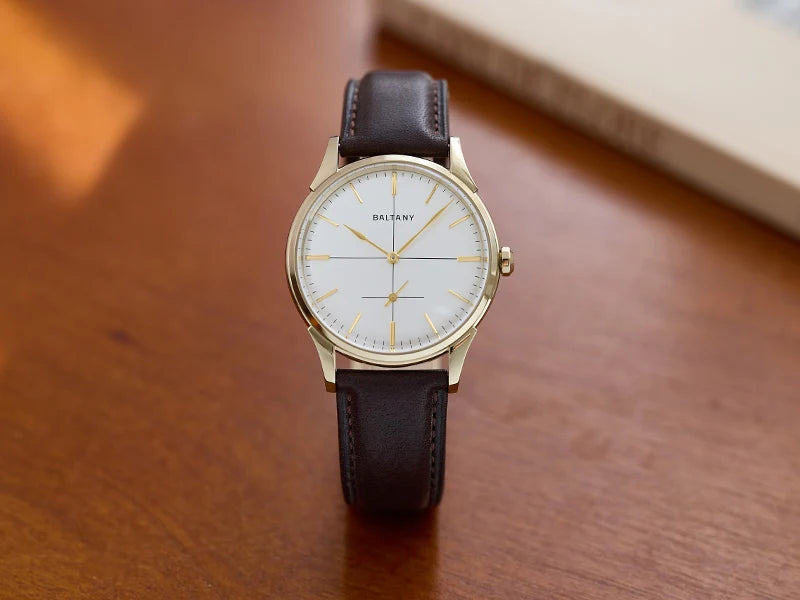 Baltany Dress Watchse Man S4092 Leather Straps Crosshair 38.5mm Dial Small Seconds Hand-Winding Mechanical luxury Wristwatches