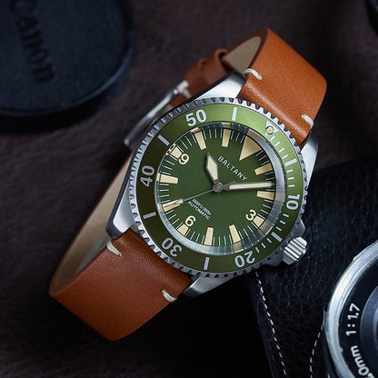 Baltany 42mm Diving Watch Man S3026 NH38 Automatic Watch SapphireCrystal Waterproof StainlessSteel Retro Mechanical Wristwatches